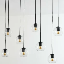Suspension - Verre Koyoto Clair, 8 lumières