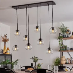 Suspension - Verre Koyoto Clair, 8 lumières