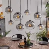 Suspension - Verre Koyoto Clair, Fumé, 8 lumières