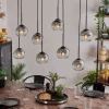 Suspension - Verre Koyoto Clair, Fumé, 8 lumières