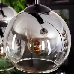 Suspension - Verre Koyoto Clair, Fumé, 8 lumières