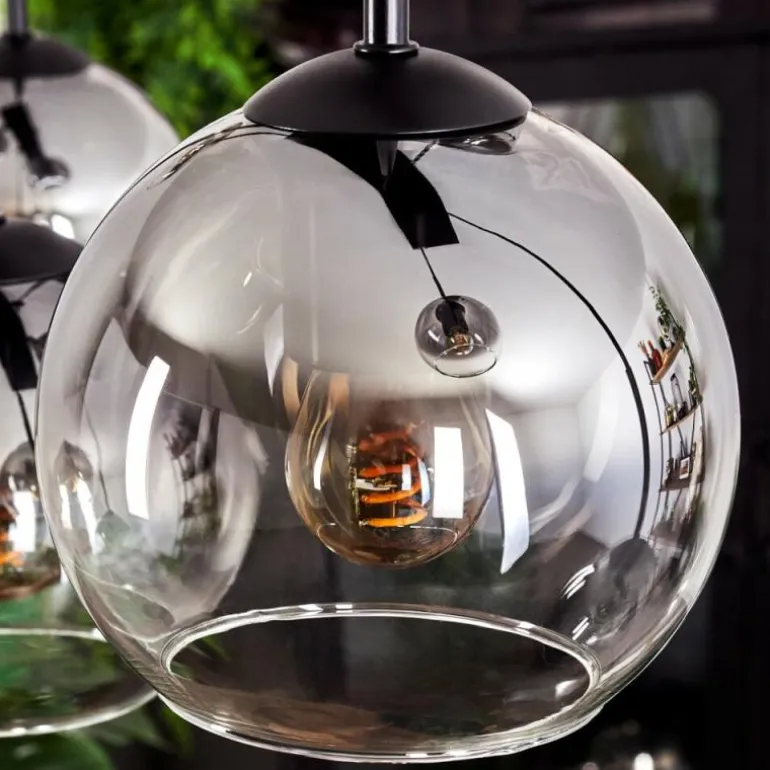 Suspension - Verre Koyoto Clair, Fumé, 8 lumières