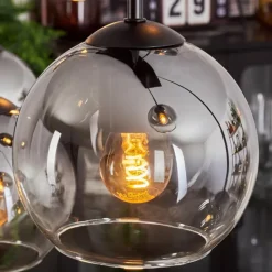 Suspension - Verre Koyoto Clair, Fumé, 8 lumières