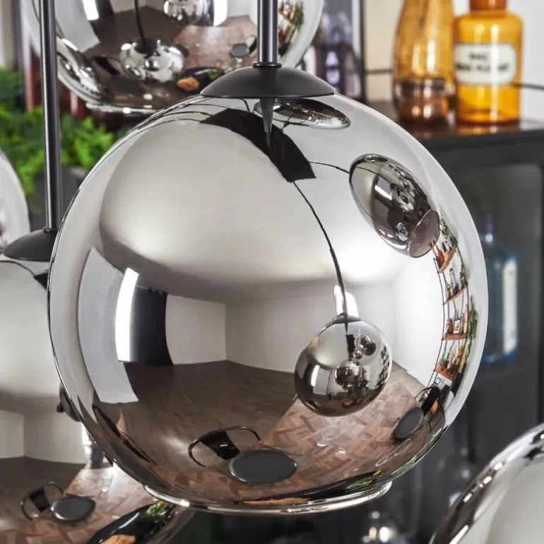 Suspension - Verre Koyoto Chrome, Fumé, 8 lumières