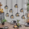 Suspension - Verre Koyoto Clair, Fumé, 8 lumières