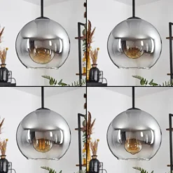 Suspension - Verre Koyoto Clair, Fumé, 8 lumières