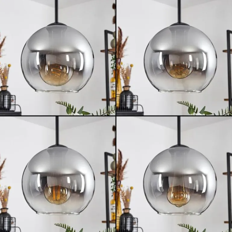 Suspension - Verre Koyoto Clair, Fumé, 8 lumières