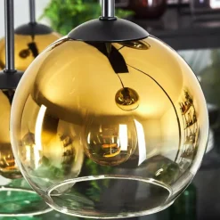 Suspension - Verre Koyoto Or, Clair, 8 lumières