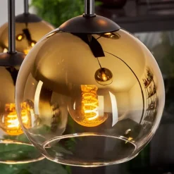 Suspension - Verre Koyoto Or, Clair, 8 lumières