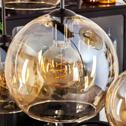 Suspension - Verre Koyoto Ambre, 8 lumières