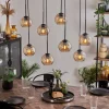 Suspension - Verre Koyoto Ambre, 8 lumières