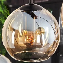 Suspension - Verre Koyoto Ambre, 8 lumières
