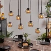 Suspension - Verre Koyoto Ambre, 8 lumières