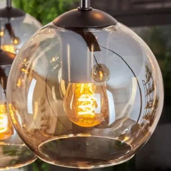 Suspension - Verre Koyoto Ambre, 8 lumières