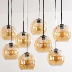 Suspension - Verre Koyoto Ambre, 8 lumières