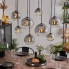 Suspension - Verre Koyoto Clair, Fumé, 8 lumières