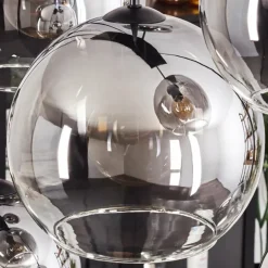 Suspension - Verre Koyoto Clair, Fumé, 8 lumières