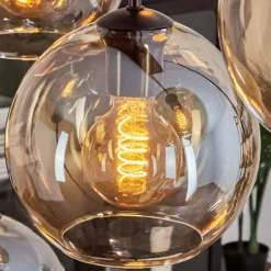 Suspension - Verre Koyoto Ambre, 8 lumières