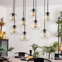 Suspension - Verre Koyoto Clair, 8 lumières