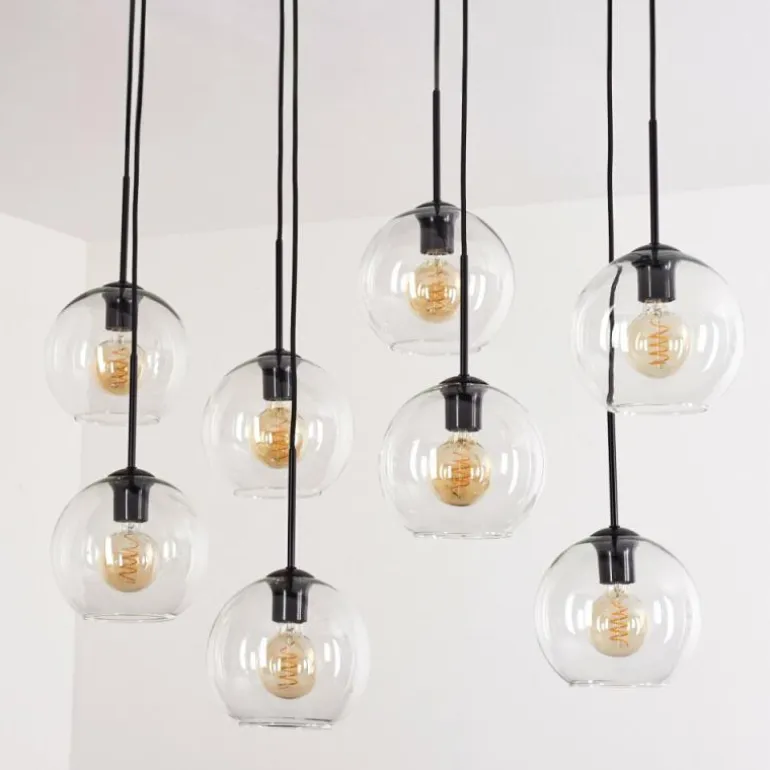 Suspension - Verre Koyoto Clair, 8 lumières