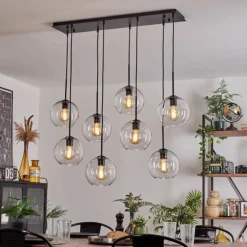 Suspension - Verre Koyoto Clair, 8 lumières