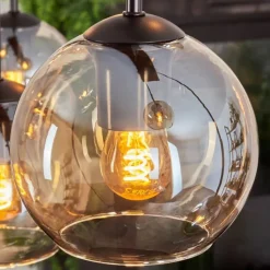 Suspension - Verre Koyoto Ambre, Clair, 6 lumières