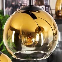 Suspension - Verre Koyoto Or, Clair, 8 lumières