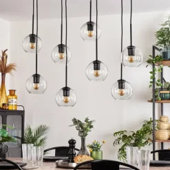 Suspension - Verre Koyoto Clair, 8 lumières