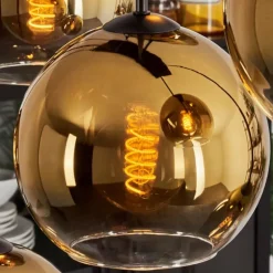 Suspension - Verre Koyoto Or, Clair, 8 lumières