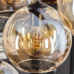 Suspension - Verre Koyoto Ambre, 6 lumières