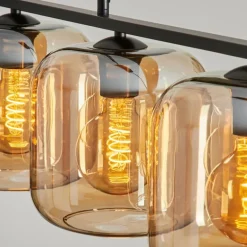 Suspension - Verre Lauden Ambre, 4 lumières