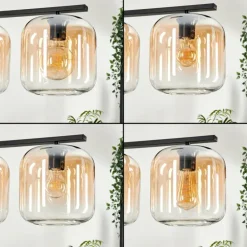 Suspension - Verre Lauden Ambre, Clair, 4 lumières