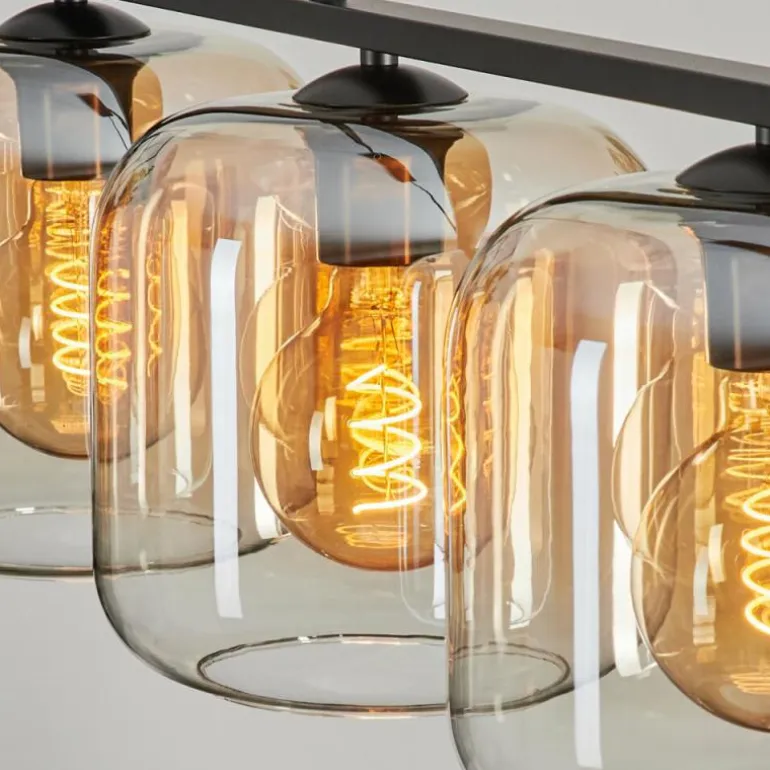 Suspension - Verre Lauden Ambre, Clair, 4 lumières