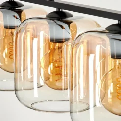 Suspension - Verre Lauden Ambre, Clair, 4 lumières
