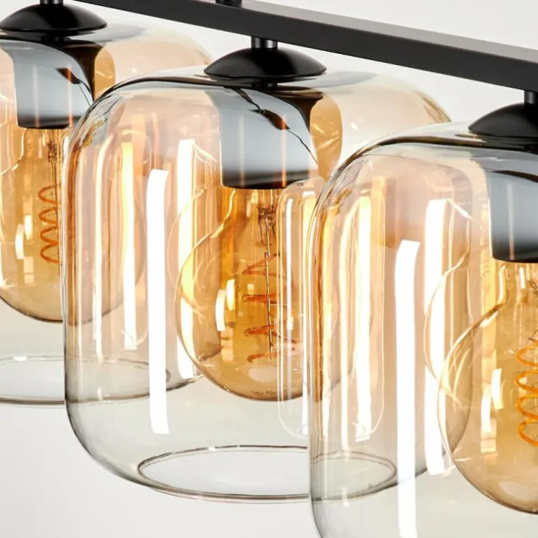 Suspension - Verre Lauden Ambre, Clair, 4 lumières