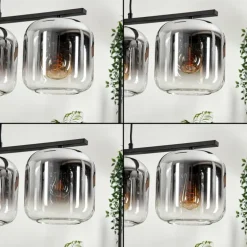 Suspension - Verre Lauden Clair, Fumé, 4 lumières