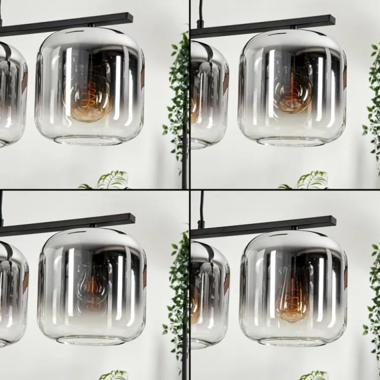 Suspension - Verre Lauden Clair, Fumé, 4 lumières