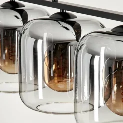 Suspension - Verre Lauden Clair, Fumé, 4 lumières