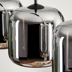 Suspension - Verre Lauden Chrome, Fumé, 3 lumières