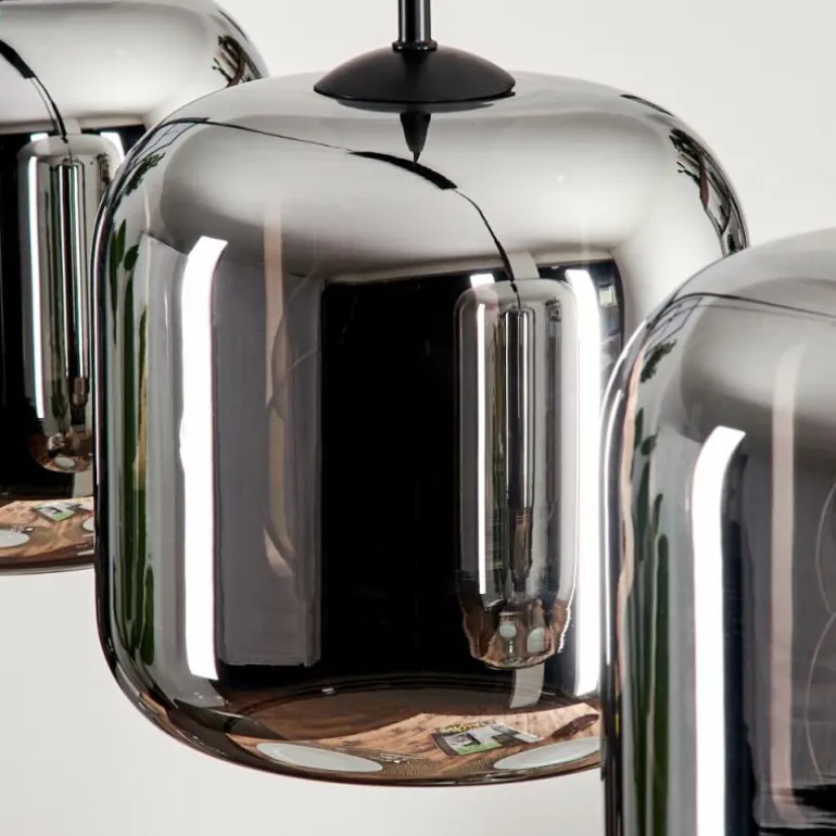 Suspension - Verre Lauden Chrome, Fumé, 3 lumières
