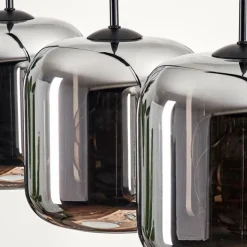Suspension - Verre Lauden Chrome, Fumé, 4 lumières