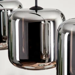 Suspension - Verre Lauden Chrome, Fumé, 3 lumières