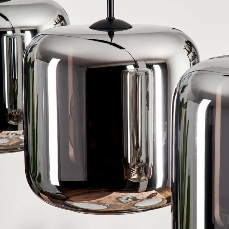 Suspension - Verre Lauden Chrome, Fumé, 3 lumières