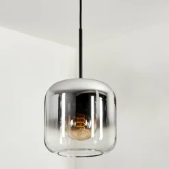 Suspension - Verre Lauden Chrome, Clair, Fumé, 3 lumières