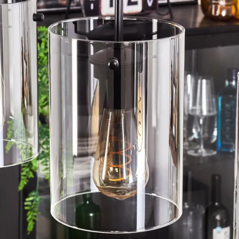Suspension - Verre Parane Clair, Fumé, 3 lumières