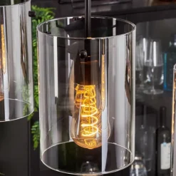 Suspension - Verre Parane Clair, Fumé, 3 lumières