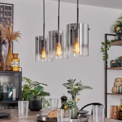 Suspension - Verre Parane Clair, Fumé, 3 lumières