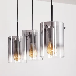 Suspension - Verre Parane Clair, Fumé, 3 lumières