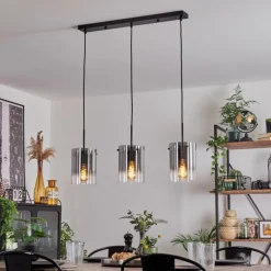 Suspension - Verre Parane Clair, Fumé, 3 lumières