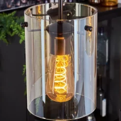 Suspension - Verre Parane Ambre, 3 lumières